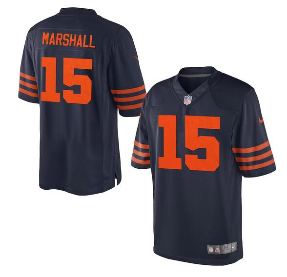 Men's Chicago Bears #15 Brandon Marshall Navy Blue Game Stitched Football Jersey - Click Image to Close